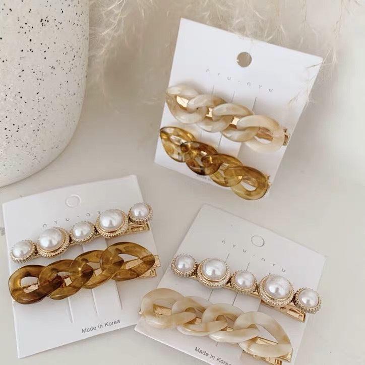 Pearl Chain Hairpin Set - Wedding & Party Hair Accessories