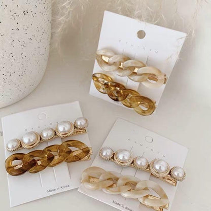 Pearl Chain Hairpin Set - Wedding & Party Hair Accessories