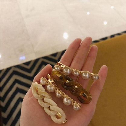 Pearl Chain Hairpin Set - Wedding & Party Hair Accessories
