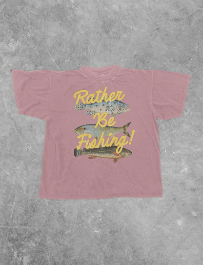 Underground Original Design: Rather Be Fishing, 3 Fish Boxy Cotton TShirt