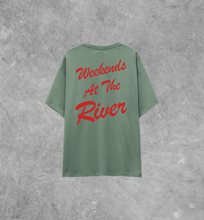 Underground Original Design: Weekends At The River, Summer Lightweight M&O Cotton T-Shirt