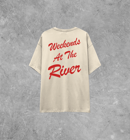 Underground Original Design: Weekends At The River, Summer Lightweight M&O Cotton T-Shirt